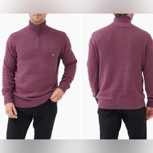 RODD & GUNN Men’s Deep cranberry 1/4‎ zip pullover sweater size 3XL.